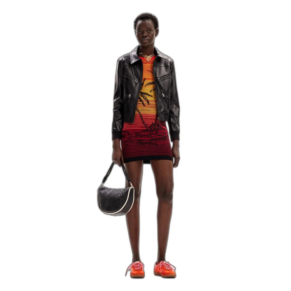 Desigual Roter Viskose-Midi