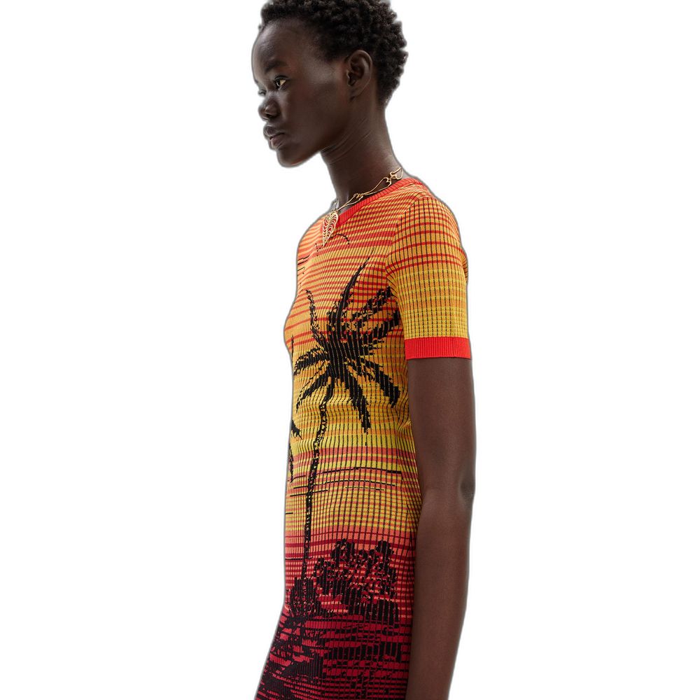 Desigual Roter Viskose-Midi