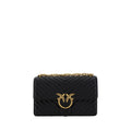 PINKO Schwarze Kalbshaut Bos Taurus Schultertasche