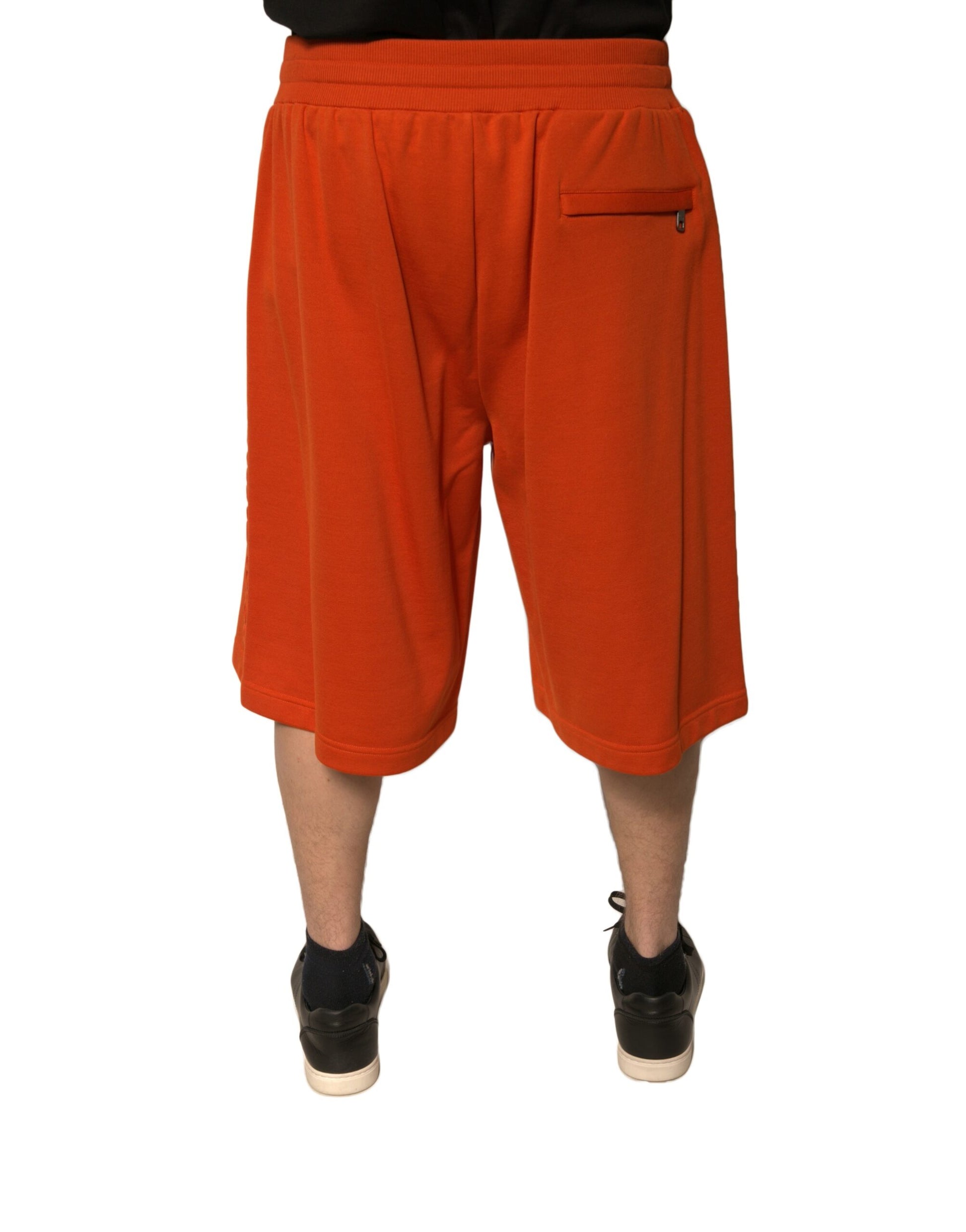 Dolce & Gabbana Orangefarbene Herren-Bermudashorts aus Baumwollmischung