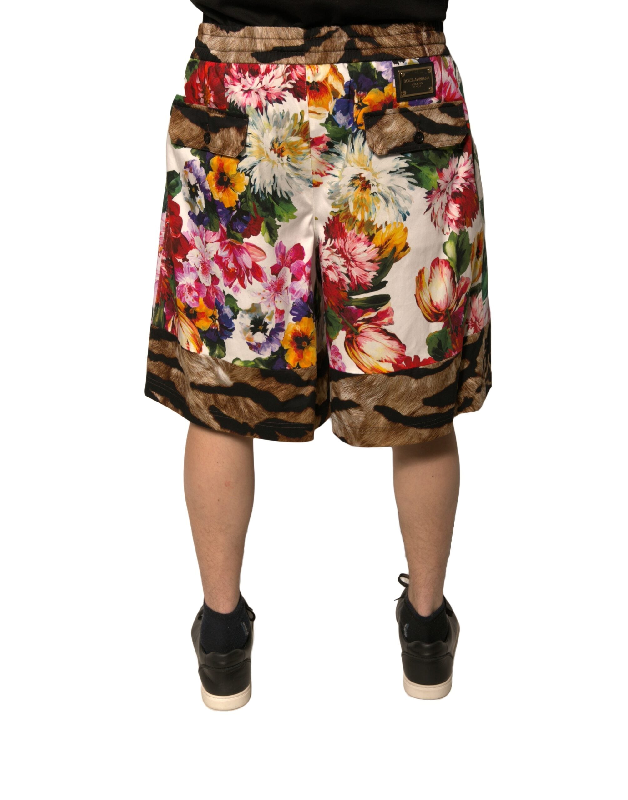 Dolce & Gabbana Multicolor Floral Baumwolle Männer Bermuda Shorts