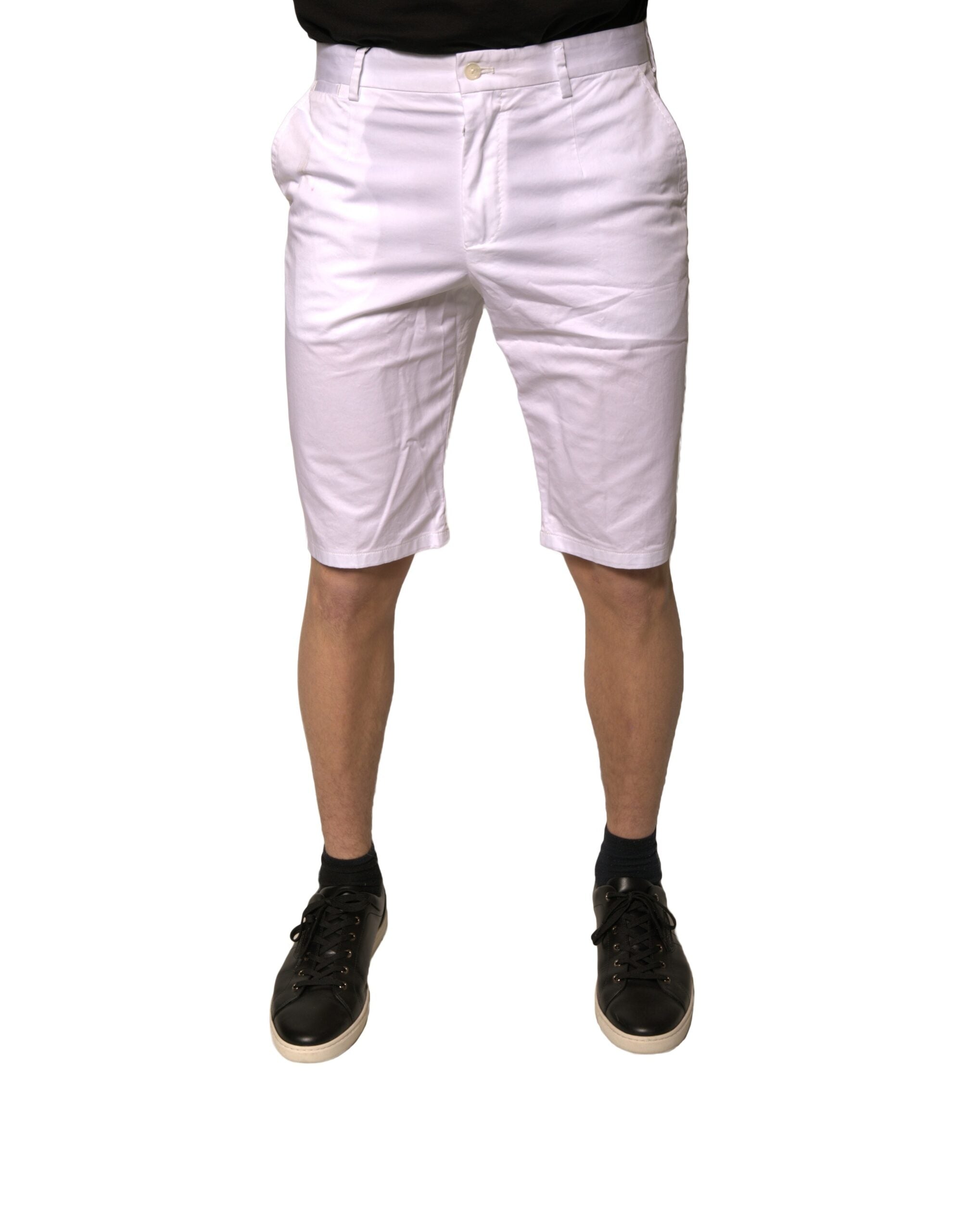 Dolce & Gabbana Weiße Chinos Baumwolle Stretch Casual Shorts