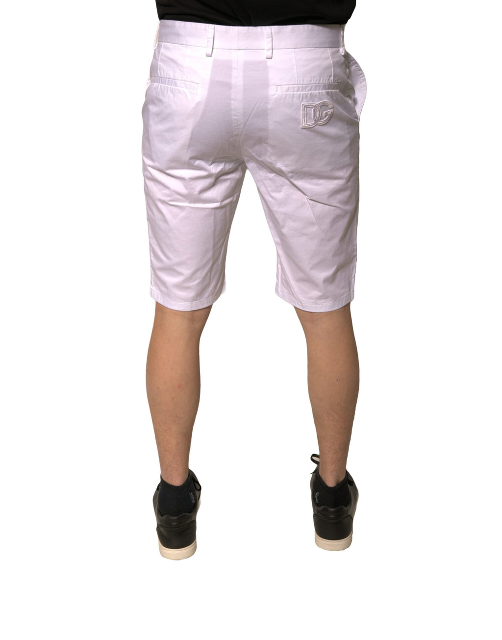 Dolce & Gabbana Weiße Chinos Baumwolle Stretch Casual Shorts