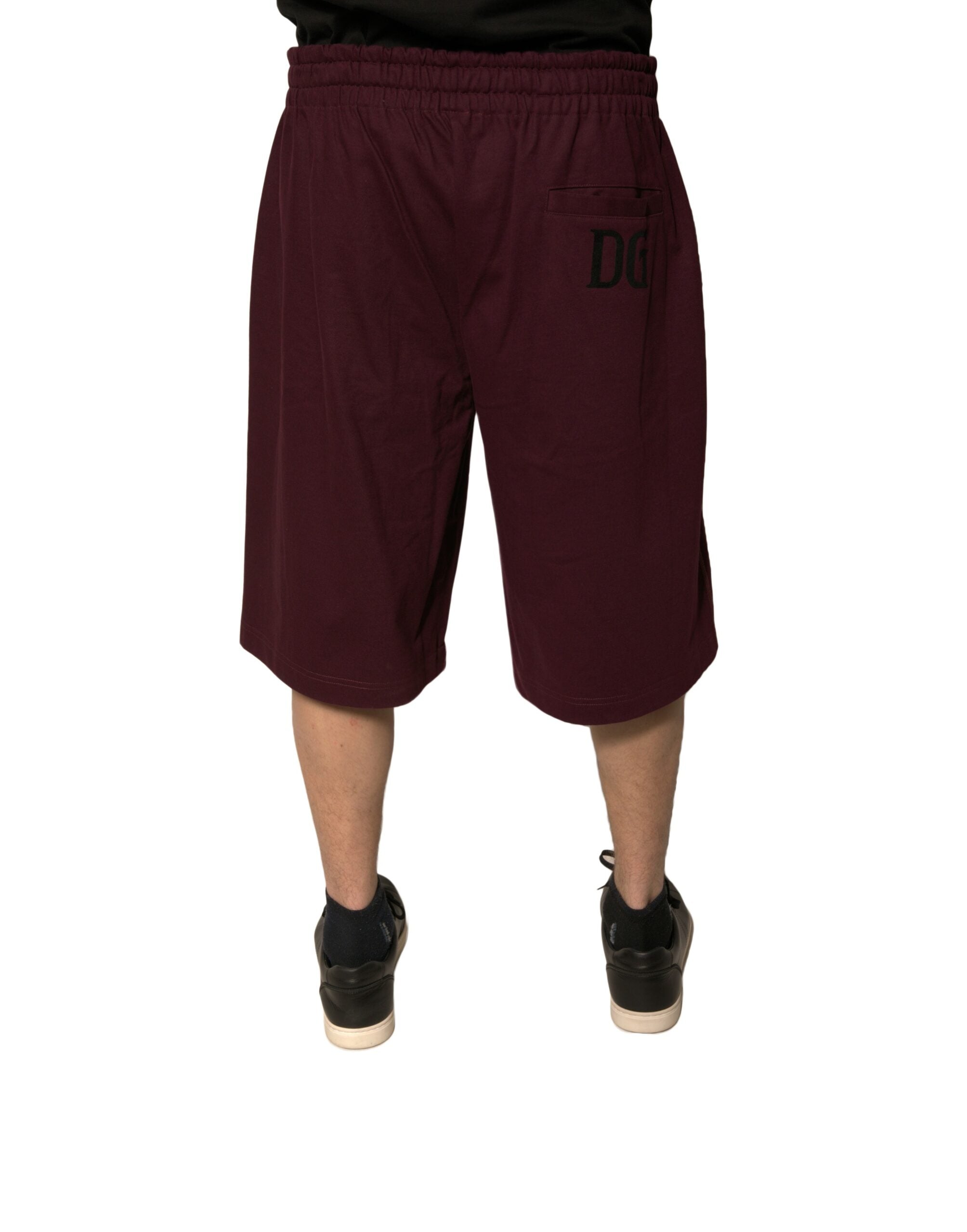 Dolce & Gabbana Kastanienbraune Bermudashorts aus Baumwolle mit mittlerer Taille