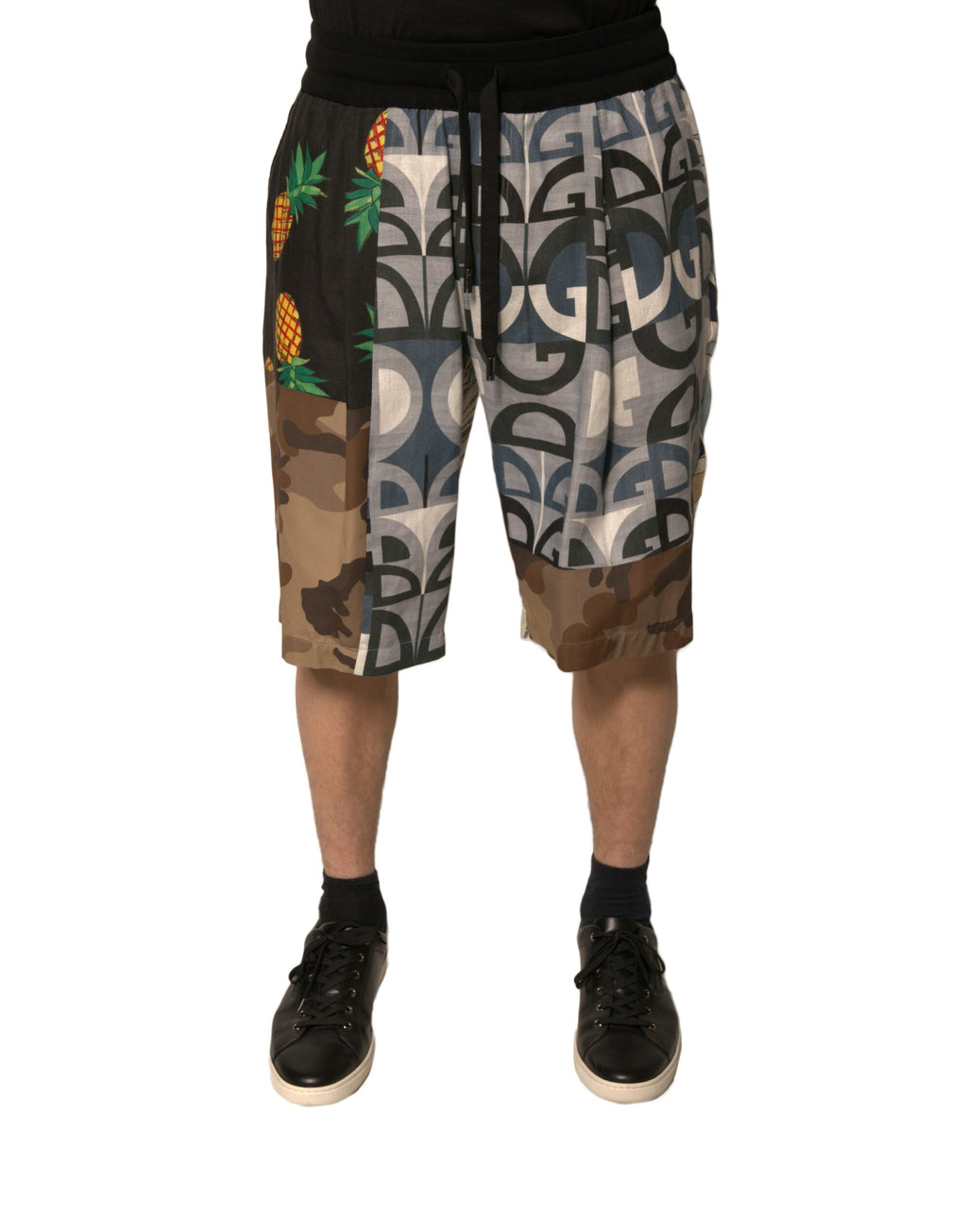 Dolce & Gabbana Bermudashorts aus Leinen mit buntem Patchwork