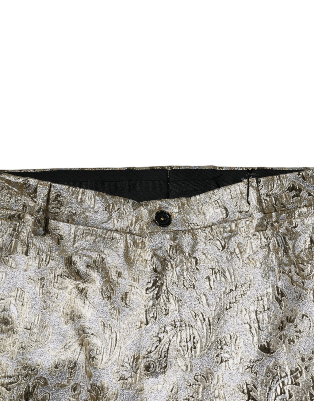 Dolce & Gabbana Gold Floral Jacquard Herren Anzughose