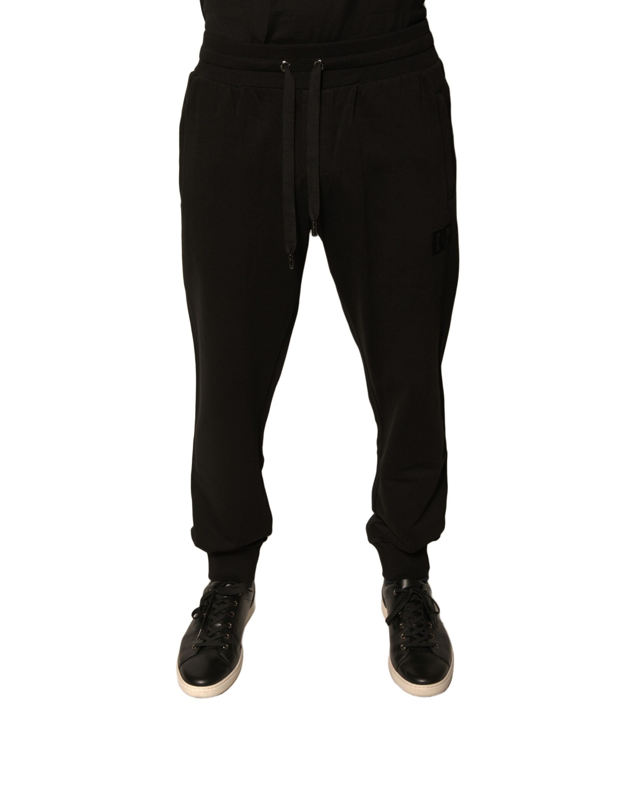 Dolce & Gabbana Schwarze Baumwoll-Jogger Herren-Sweatpants Hosen