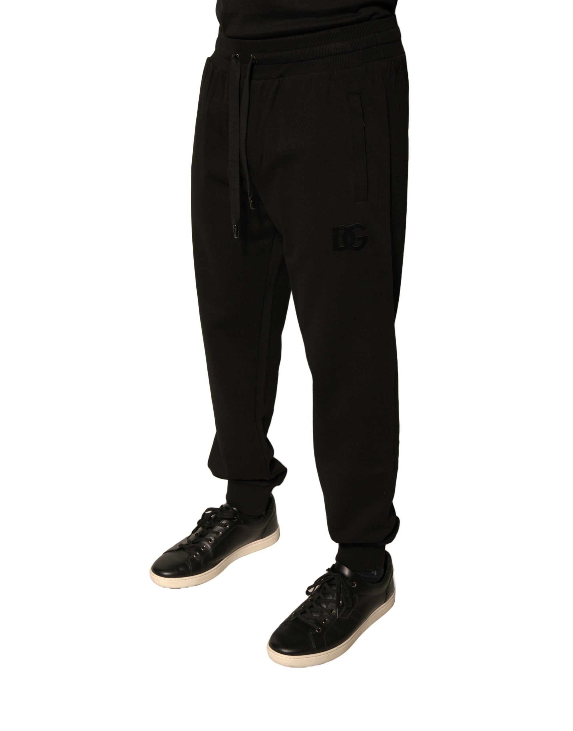 Dolce & Gabbana Schwarze Baumwoll-Jogger Herren-Sweatpants Hosen