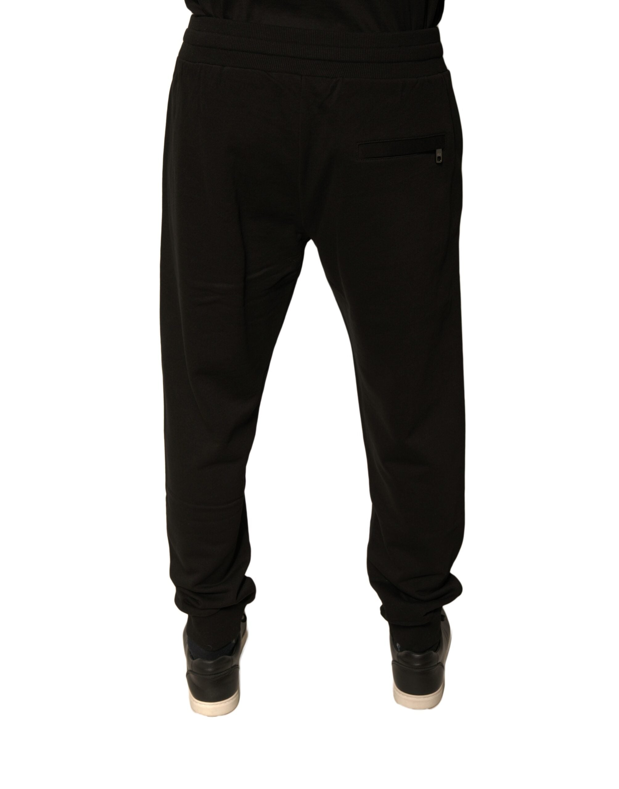 Dolce & Gabbana Schwarze Baumwoll-Jogger Herren-Sweatpants Hosen