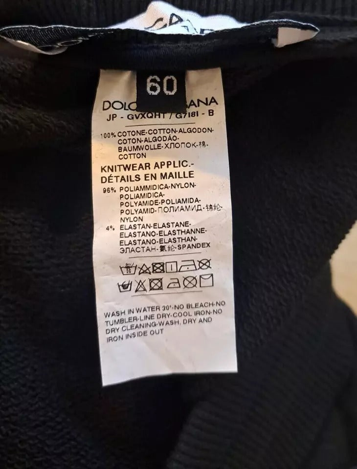 Dolce & Gabbana Schwarze Baumwoll-Jogger Herren-Sweatpants Hosen