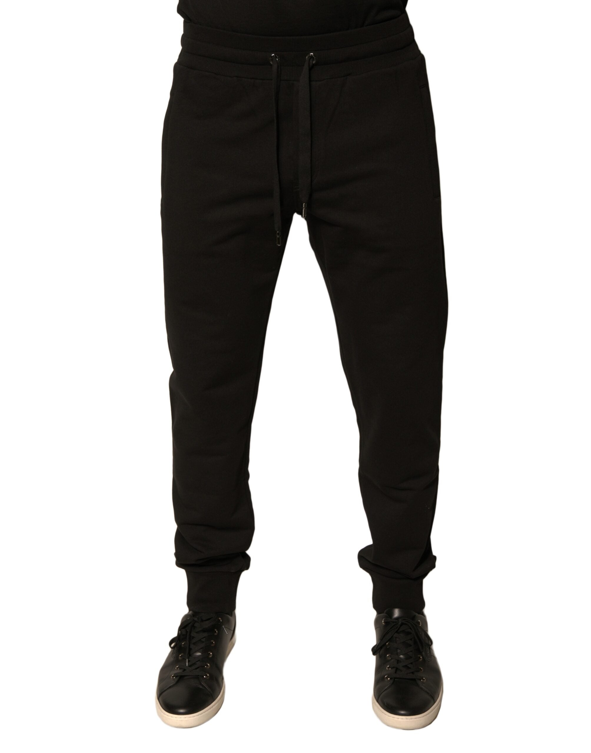 Dolce & Gabbana Schwarze Baumwoll-Jogger Herren-Sweatpants Hosen
