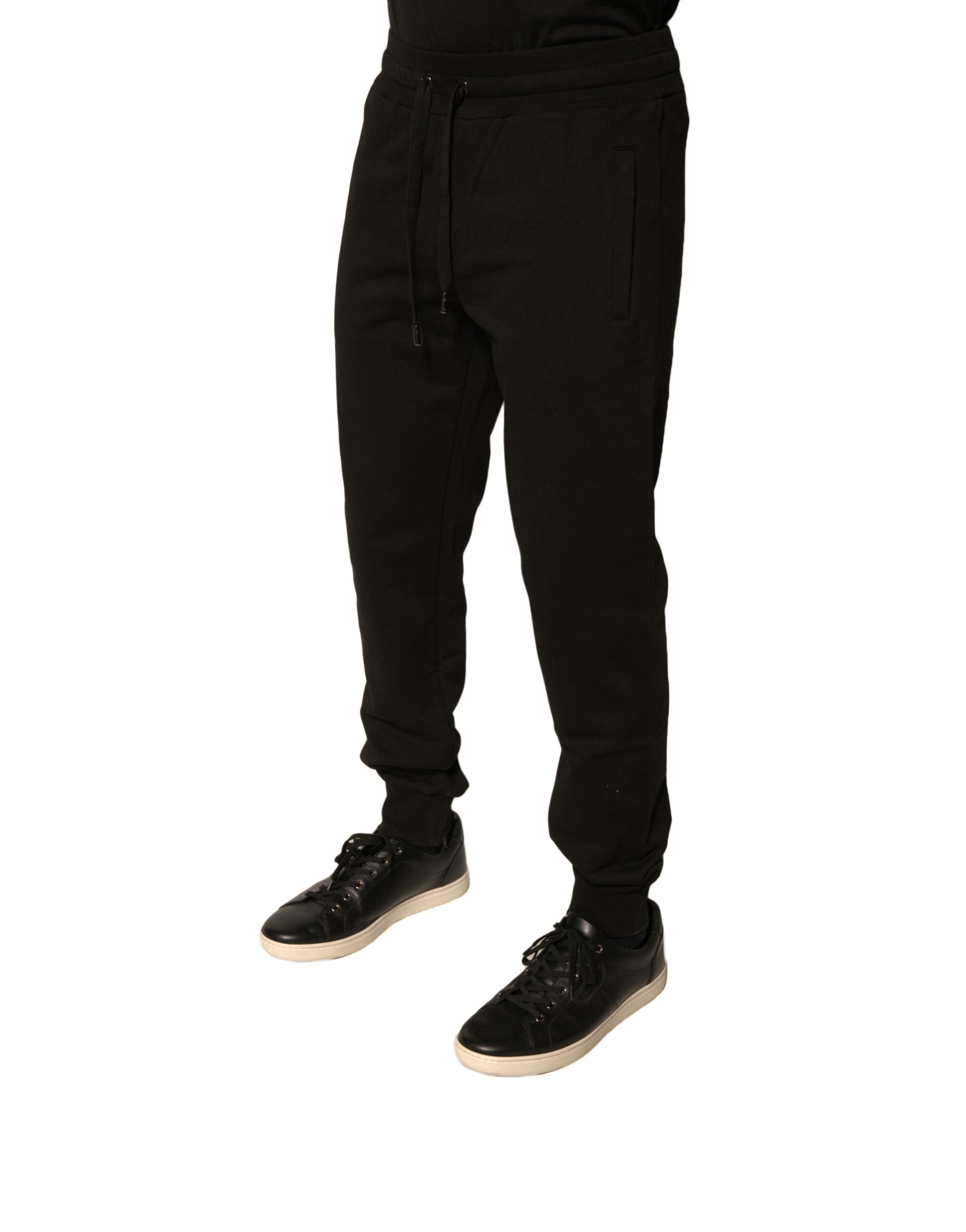 Dolce & Gabbana Schwarze Baumwoll-Jogger Herren-Sweatpants Hosen