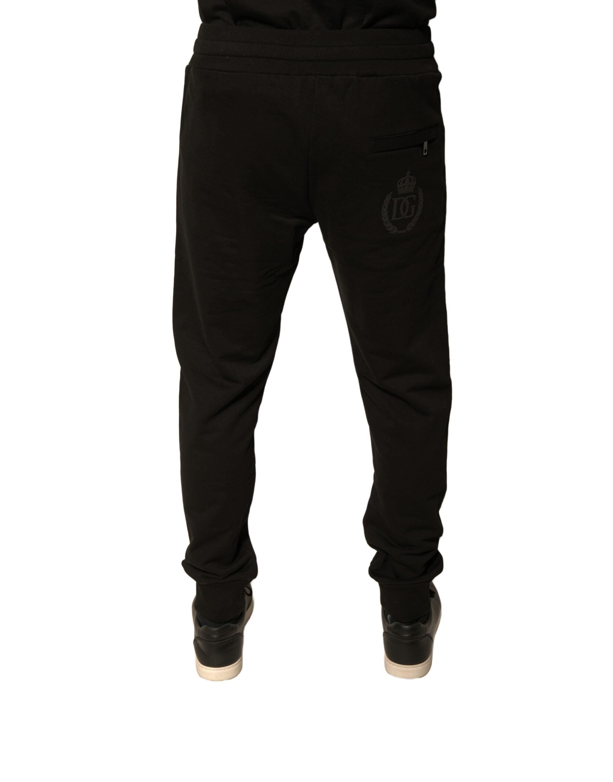 Dolce & Gabbana Schwarze Baumwoll-Jogger Herren-Sweatpants Hosen