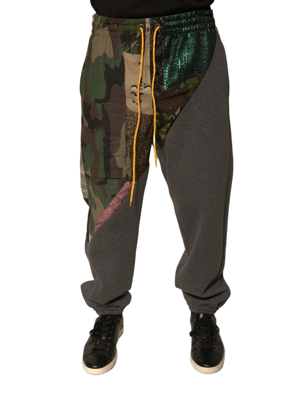 Dolce & Gabbana Multicolor Patchwork-Baumwoll-Jogger-Sweatpants Hosen