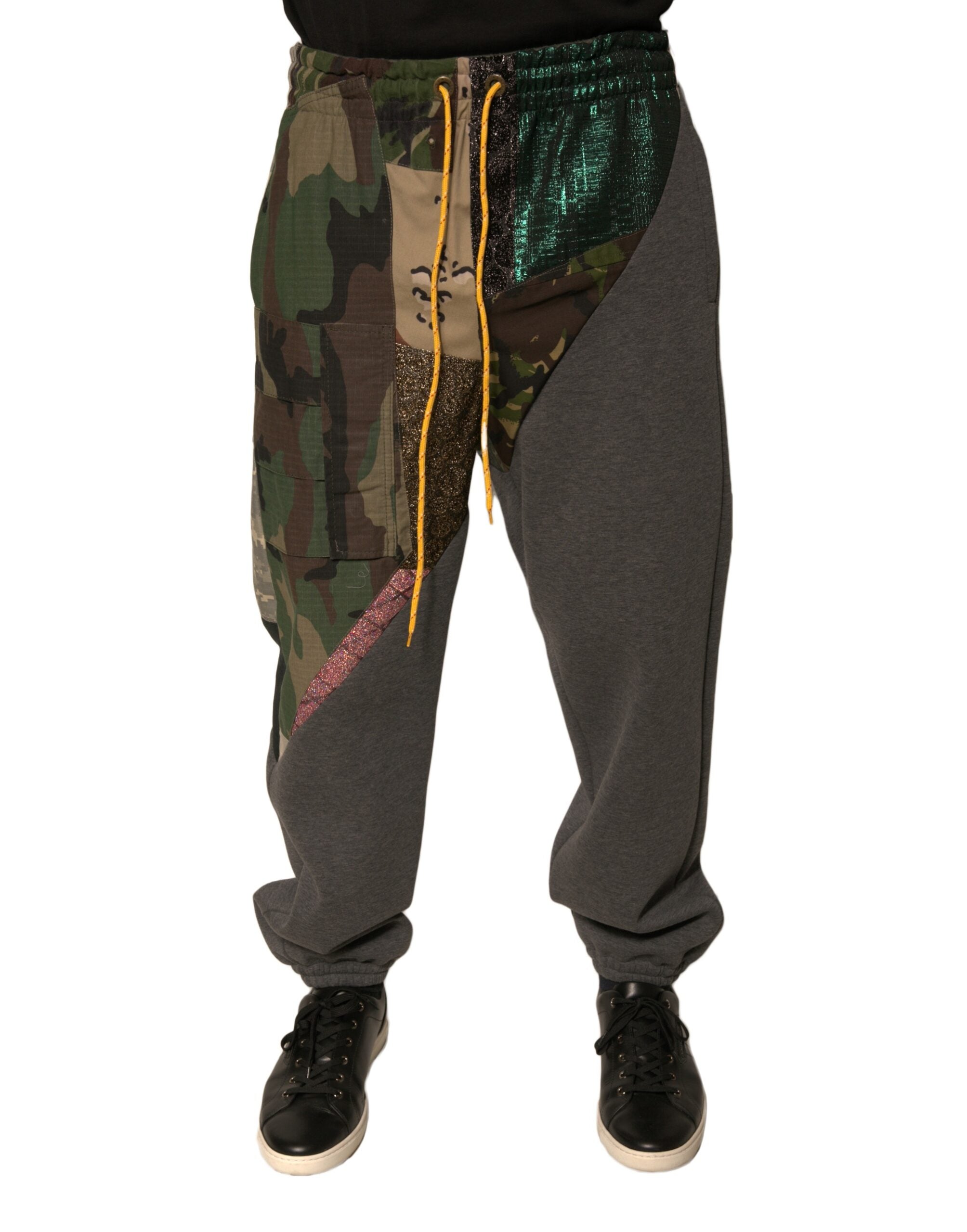 Dolce & Gabbana Multicolor Patchwork-Baumwoll-Jogger-Sweatpants Hosen