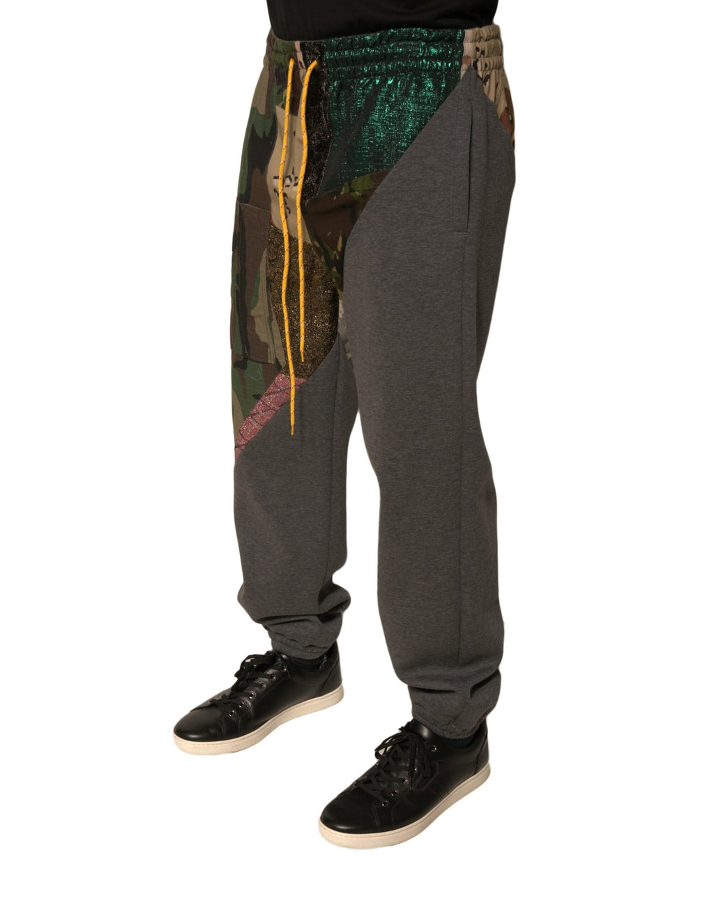 Dolce & Gabbana Multicolor Patchwork-Baumwoll-Jogger-Sweatpants Hosen