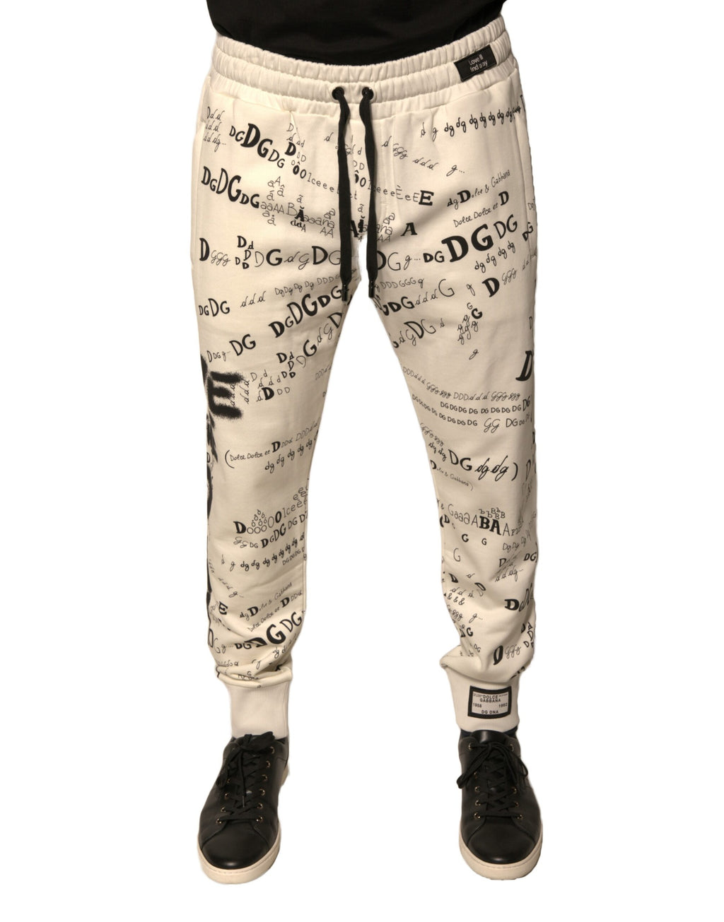 Dolce & Gabbana Weiße bedruckte Baumwoll-Jogger-Sweatpants