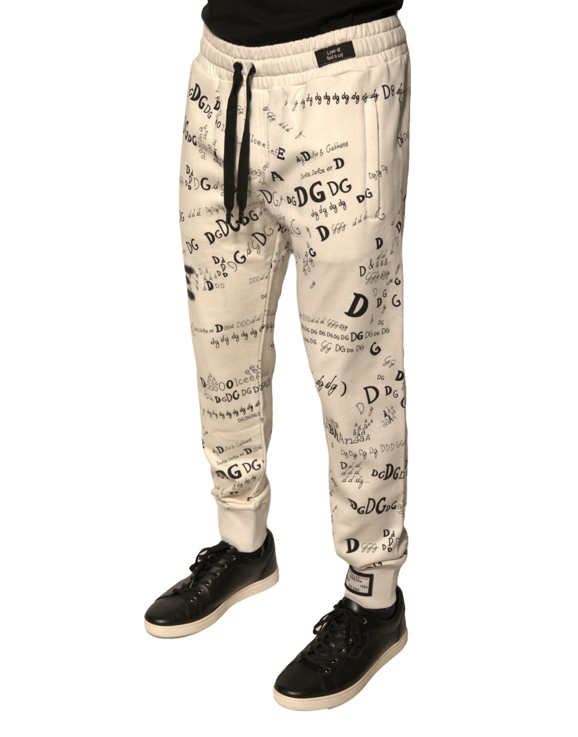 Dolce & Gabbana Weiße bedruckte Baumwoll-Jogger-Sweatpants