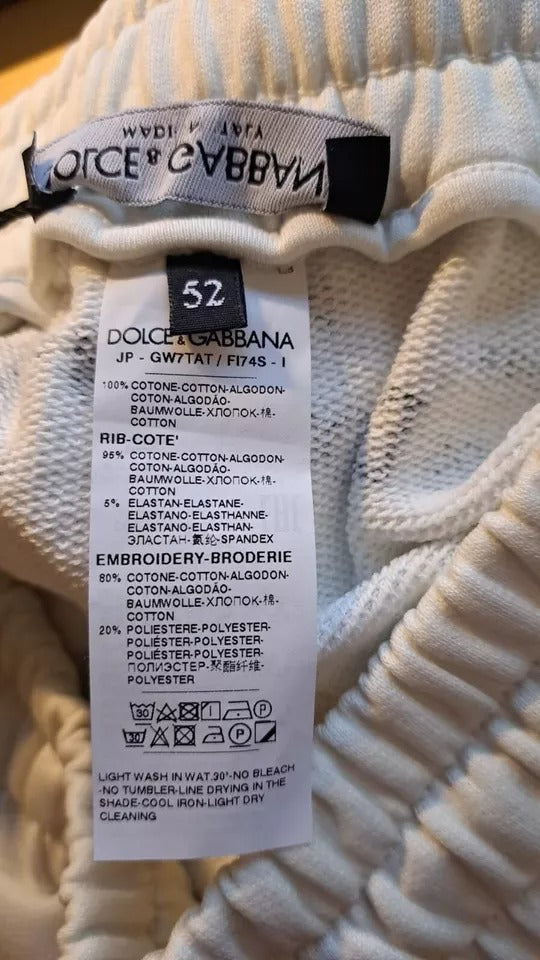 Dolce & Gabbana Weiße bedruckte Baumwoll-Jogger-Sweatpants