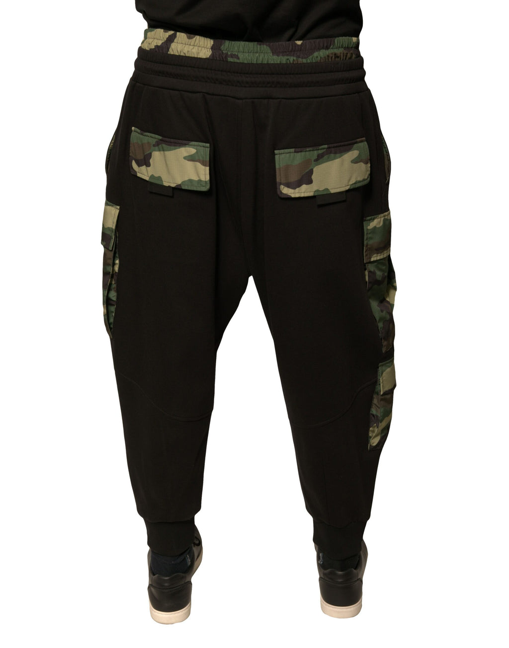 Dolce & Gabbana Schwarze Camouflage-Jogger-Cargo-Hose aus Baumwolle