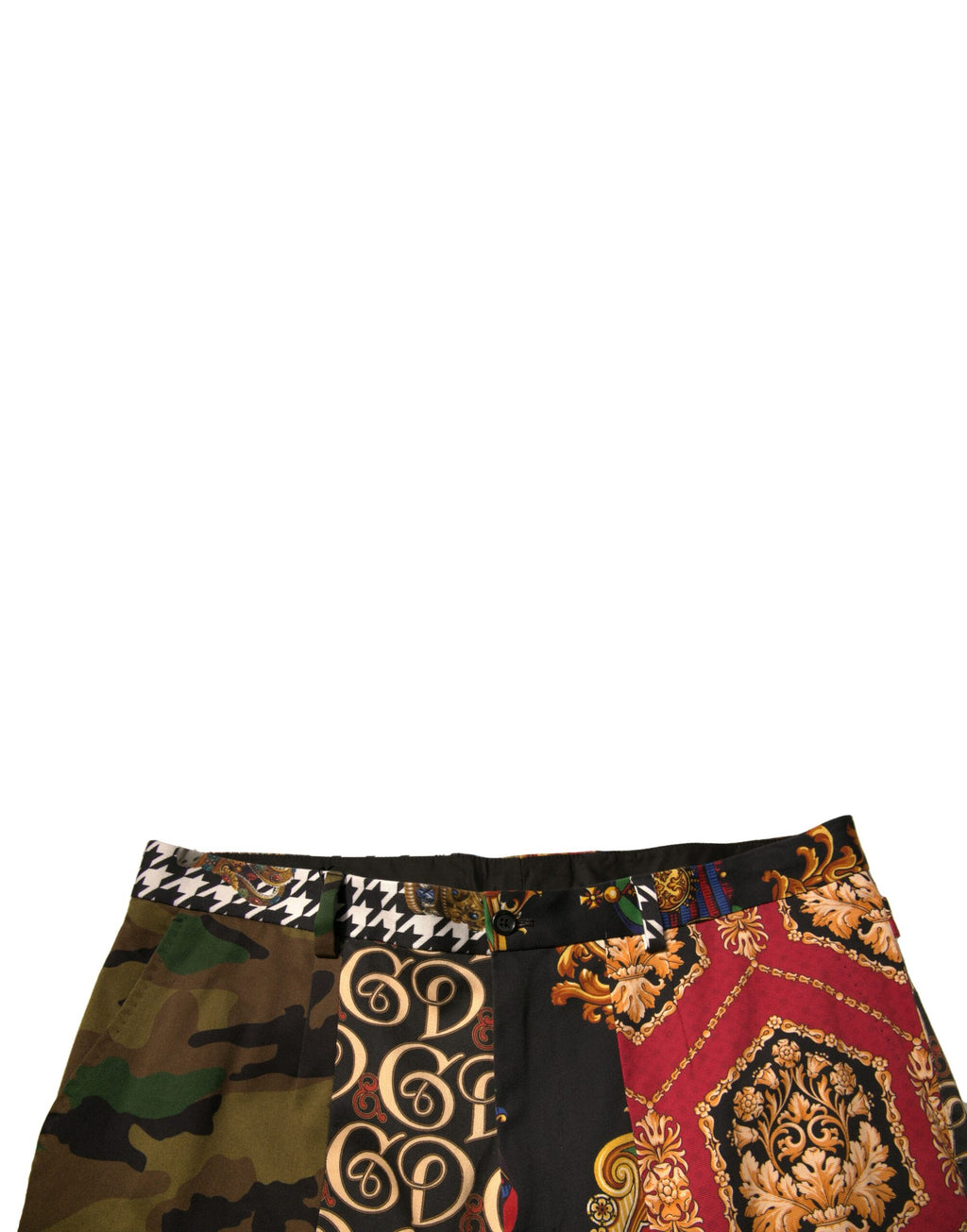 Dolce & Gabbana Multicolor Patchwork Männer Kleiderhosen