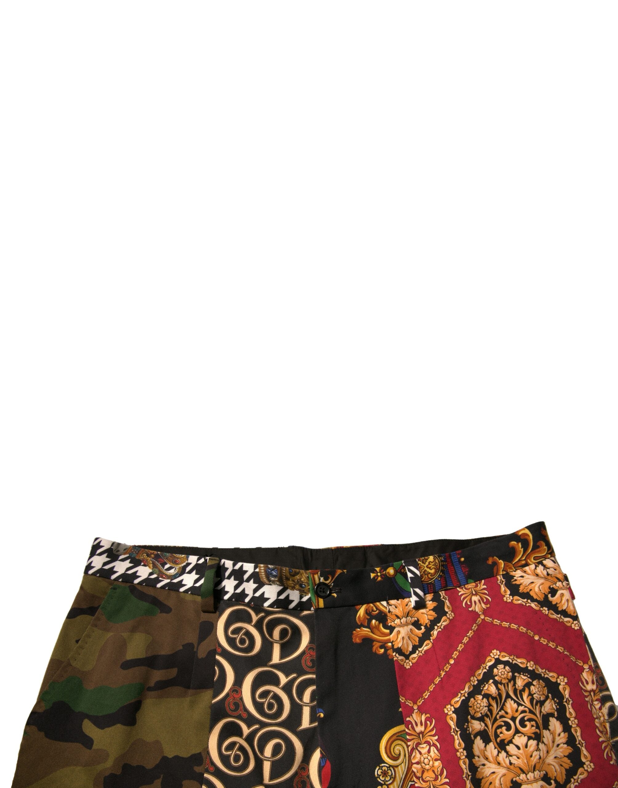 Dolce & Gabbana Multicolor Patchwork Männer Kleiderhosen