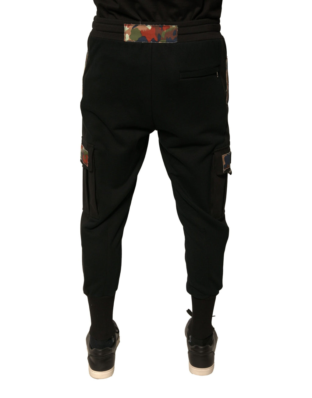 Dolce & Gabbana Schwarze Baumwoll-Jogger-Cargo-Sweatpants-Hose
