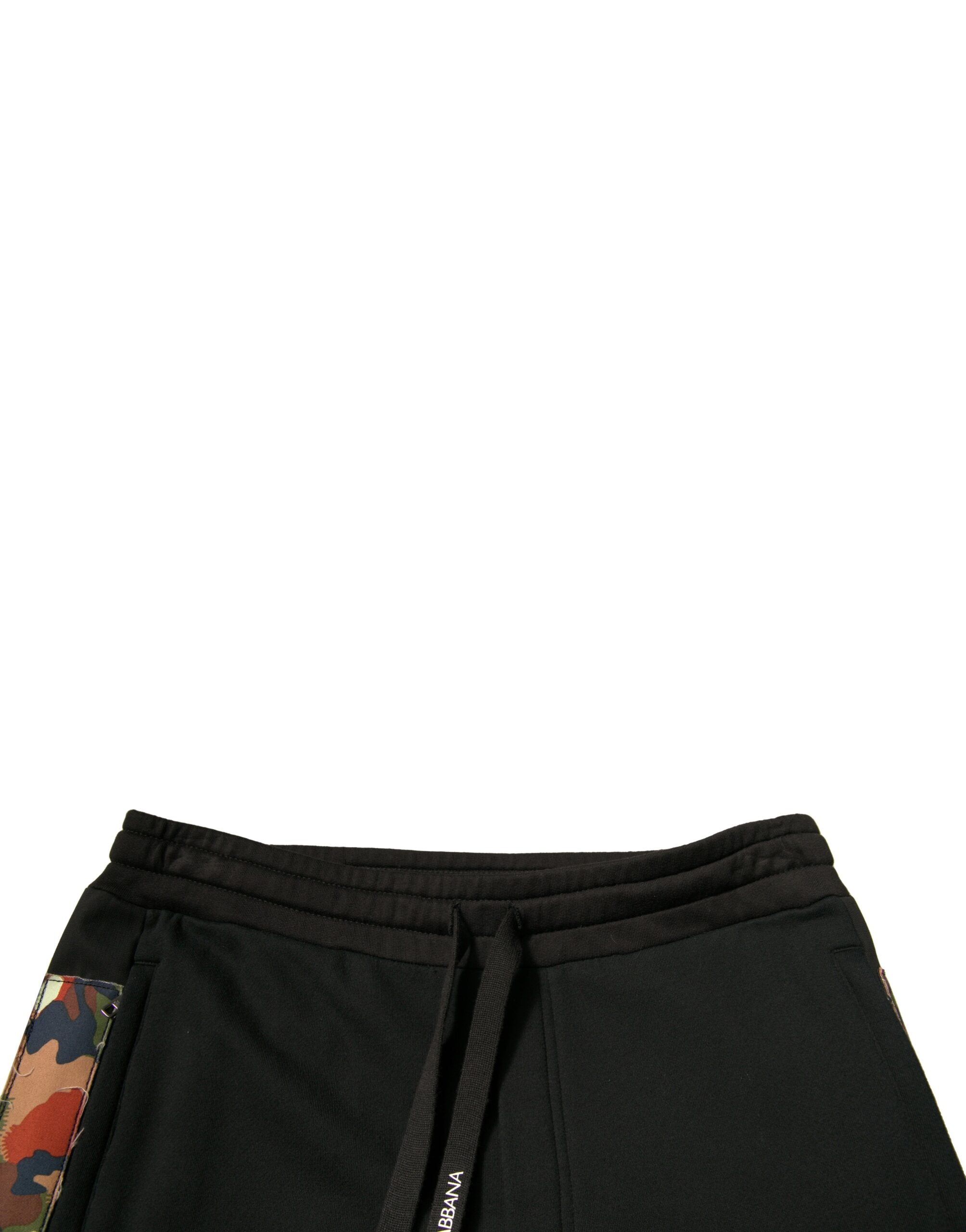 Dolce & Gabbana Schwarze Baumwoll-Jogger-Cargo-Sweatpants-Hose