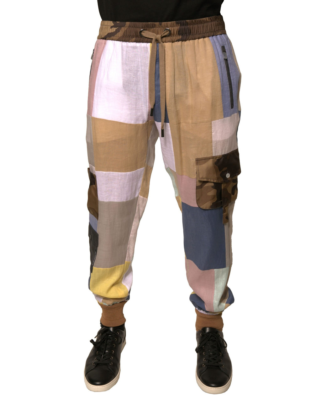 Dolce & Gabbana Multicolor Patchwork-Jogger-Sweatpants Hosen