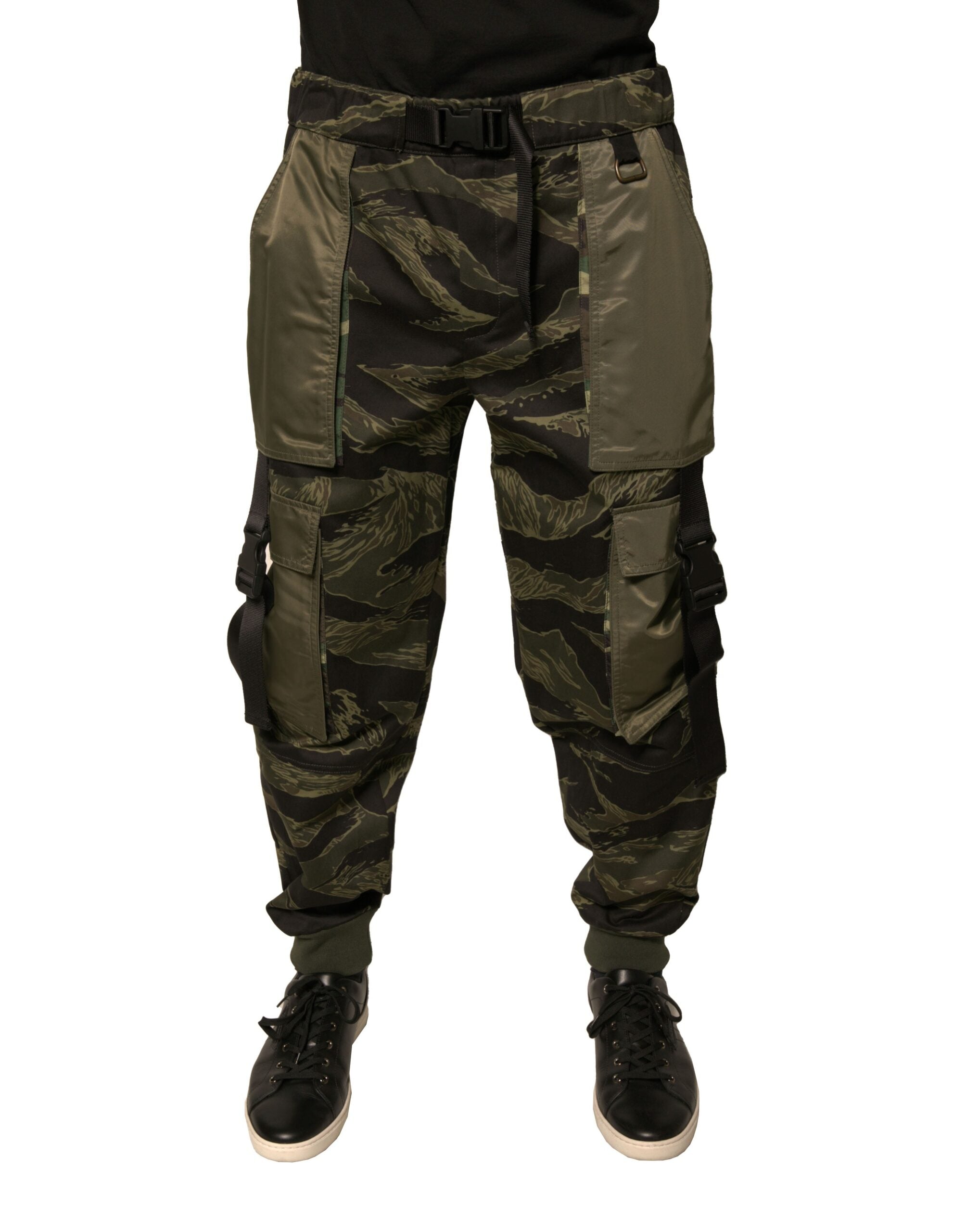 Dolce & Gabbana Grüne Baumwoll-Jogger-Cargo-Hose