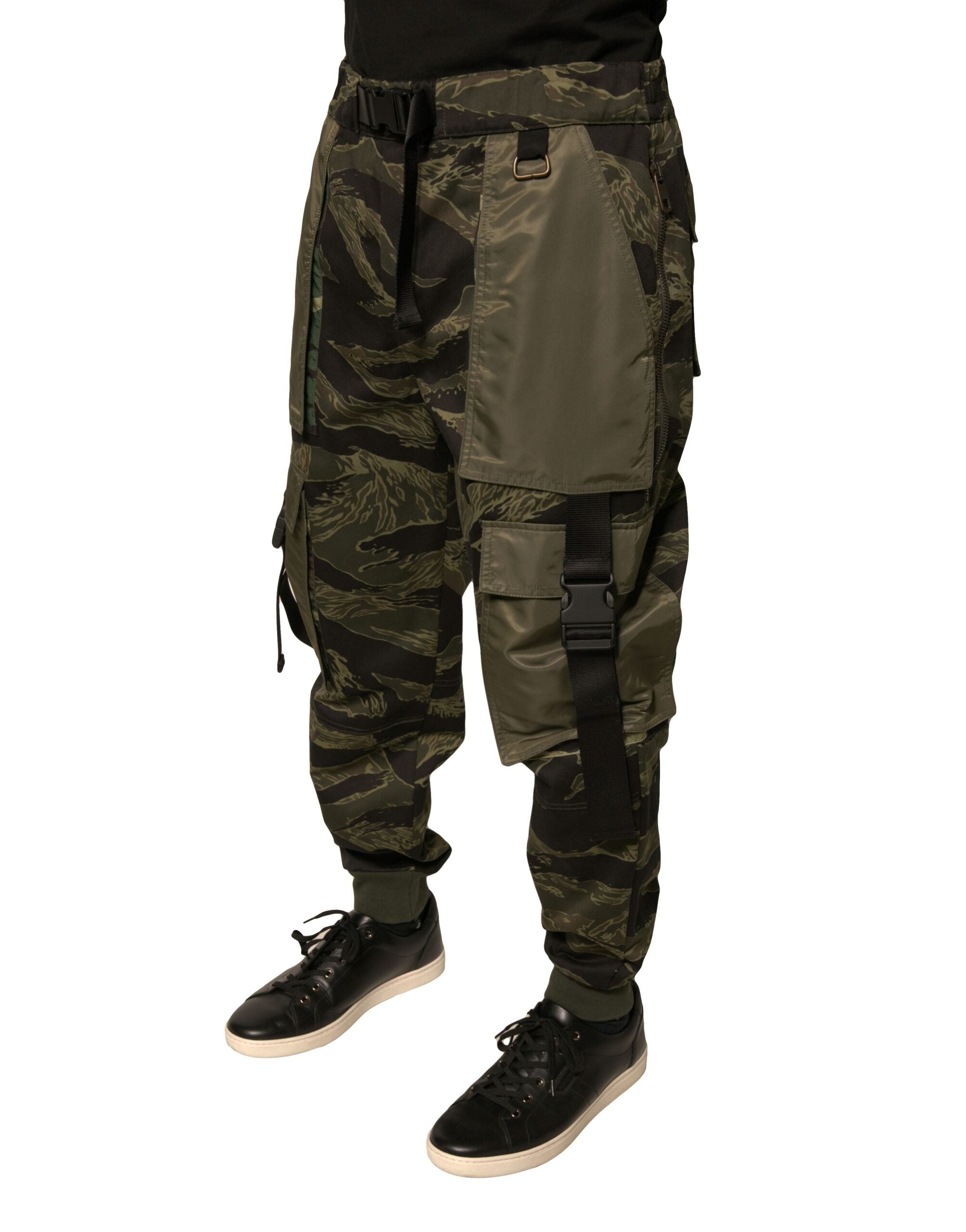 Dolce & Gabbana Grüne Baumwoll-Jogger-Cargo-Hose