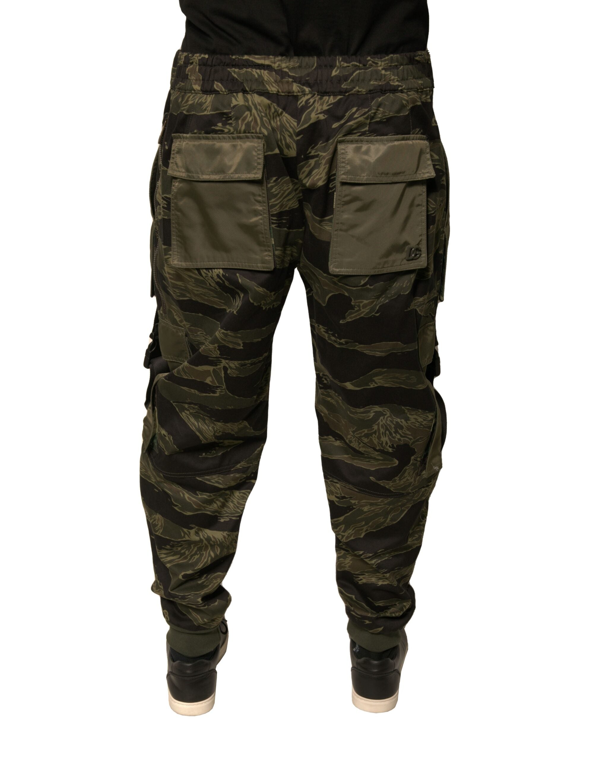 Dolce & Gabbana Grüne Baumwoll-Jogger-Cargo-Hose