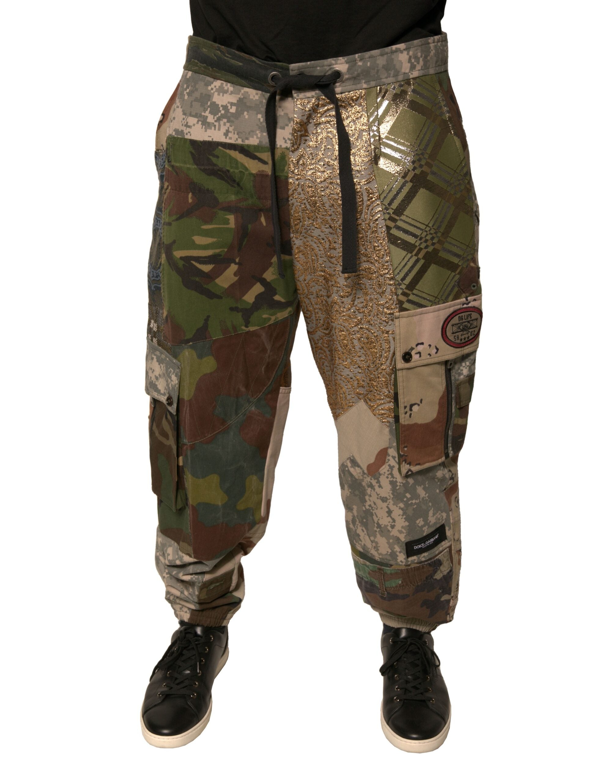 Dolce & Gabbana Multicolor Patchwork Herren Jogger Hose