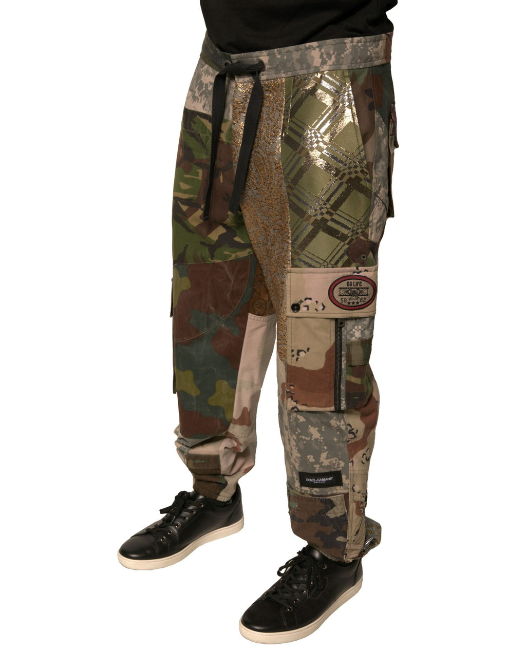 Dolce & Gabbana Multicolor Patchwork Herren Jogger Hose