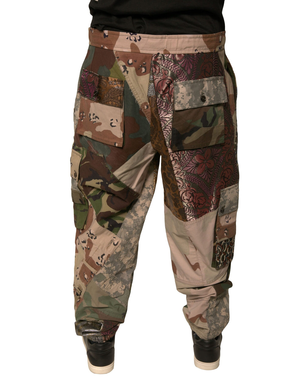 Dolce & Gabbana Multicolor Patchwork Herren Jogger Hose