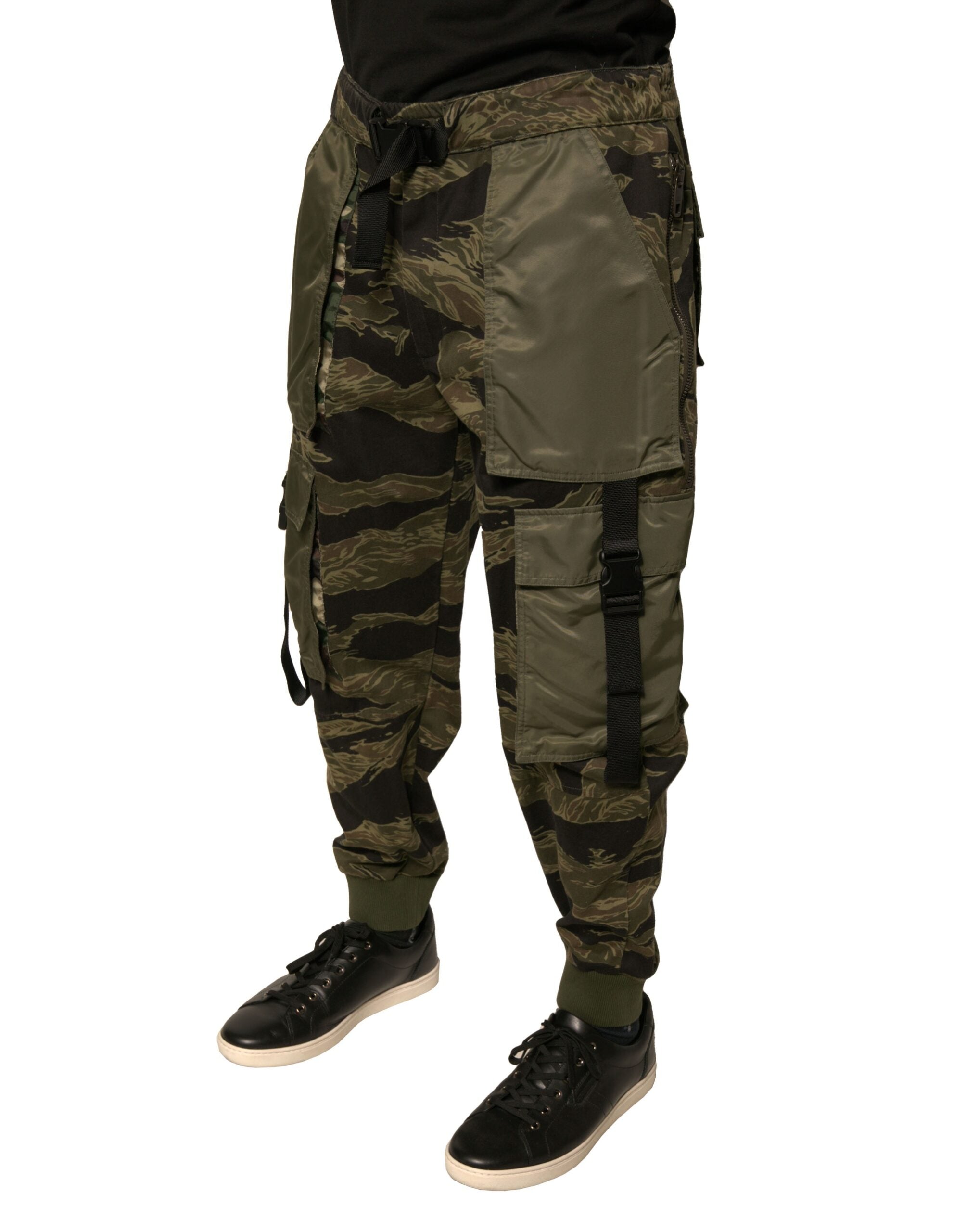 Dolce & Gabbana Grüne Baumwoll-Jogger-Cargo-Hose