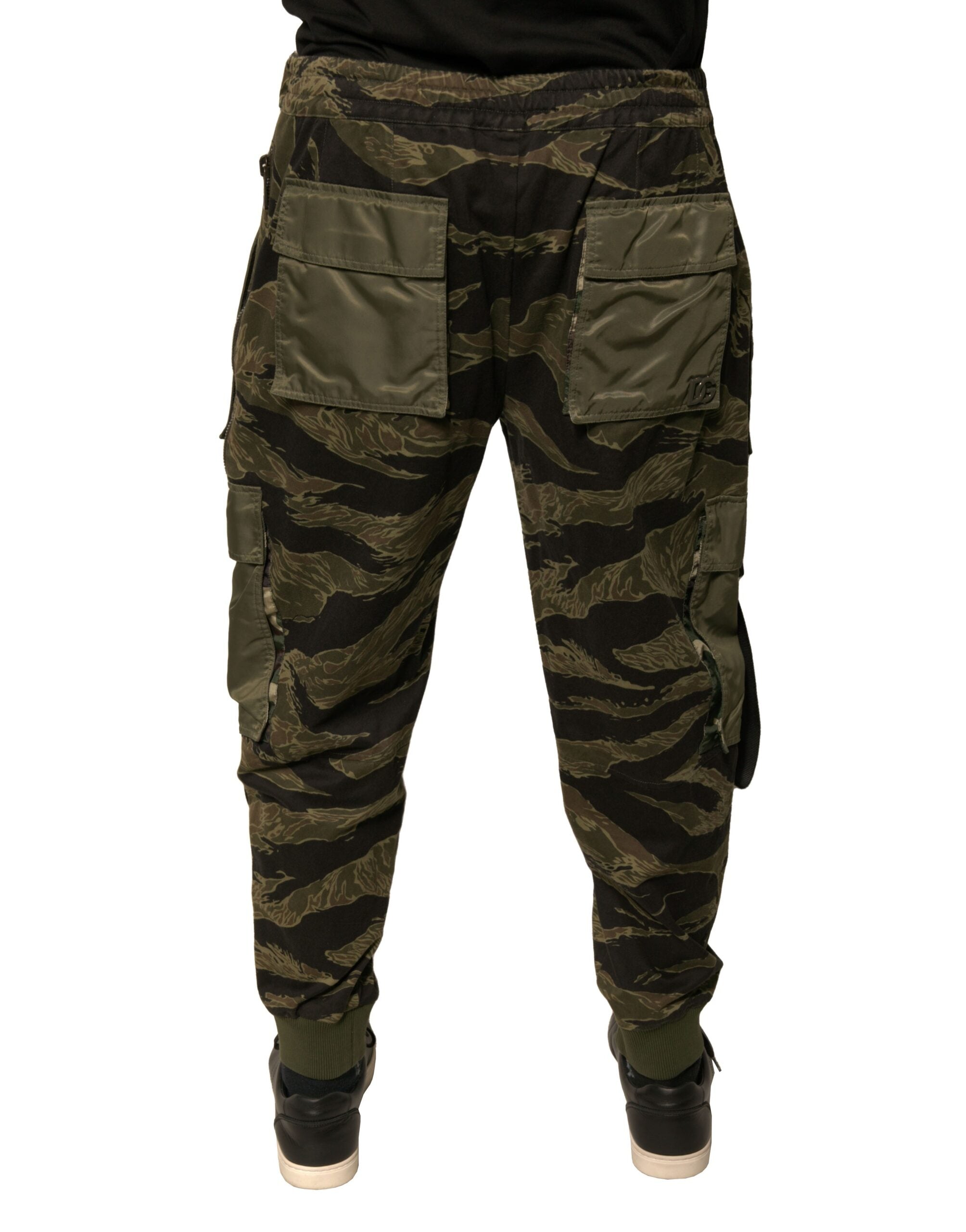 Dolce & Gabbana Grüne Baumwoll-Jogger-Cargo-Hose