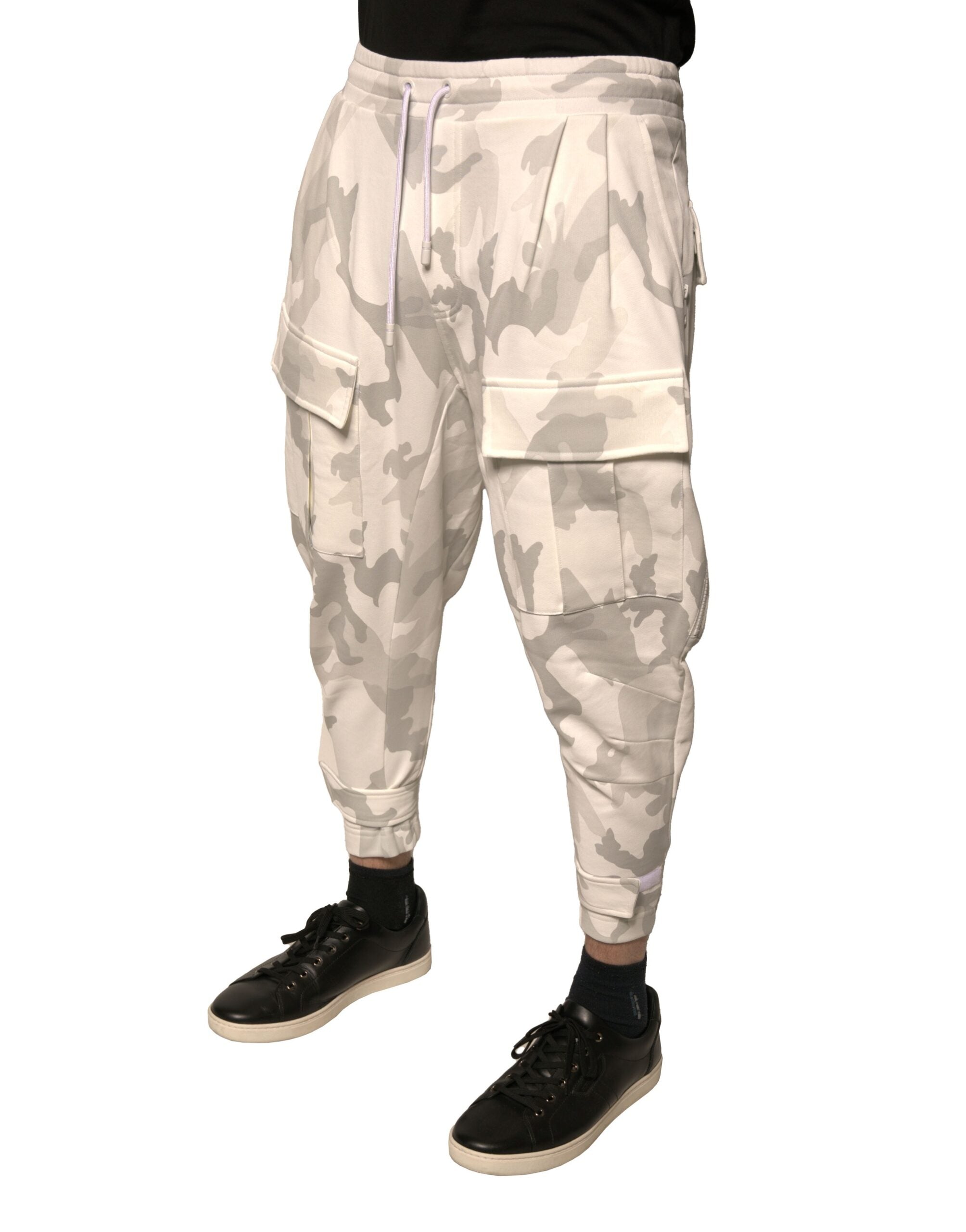 Dolce & Gabbana Weiße Camouflage Cargo-Jogger-Hose