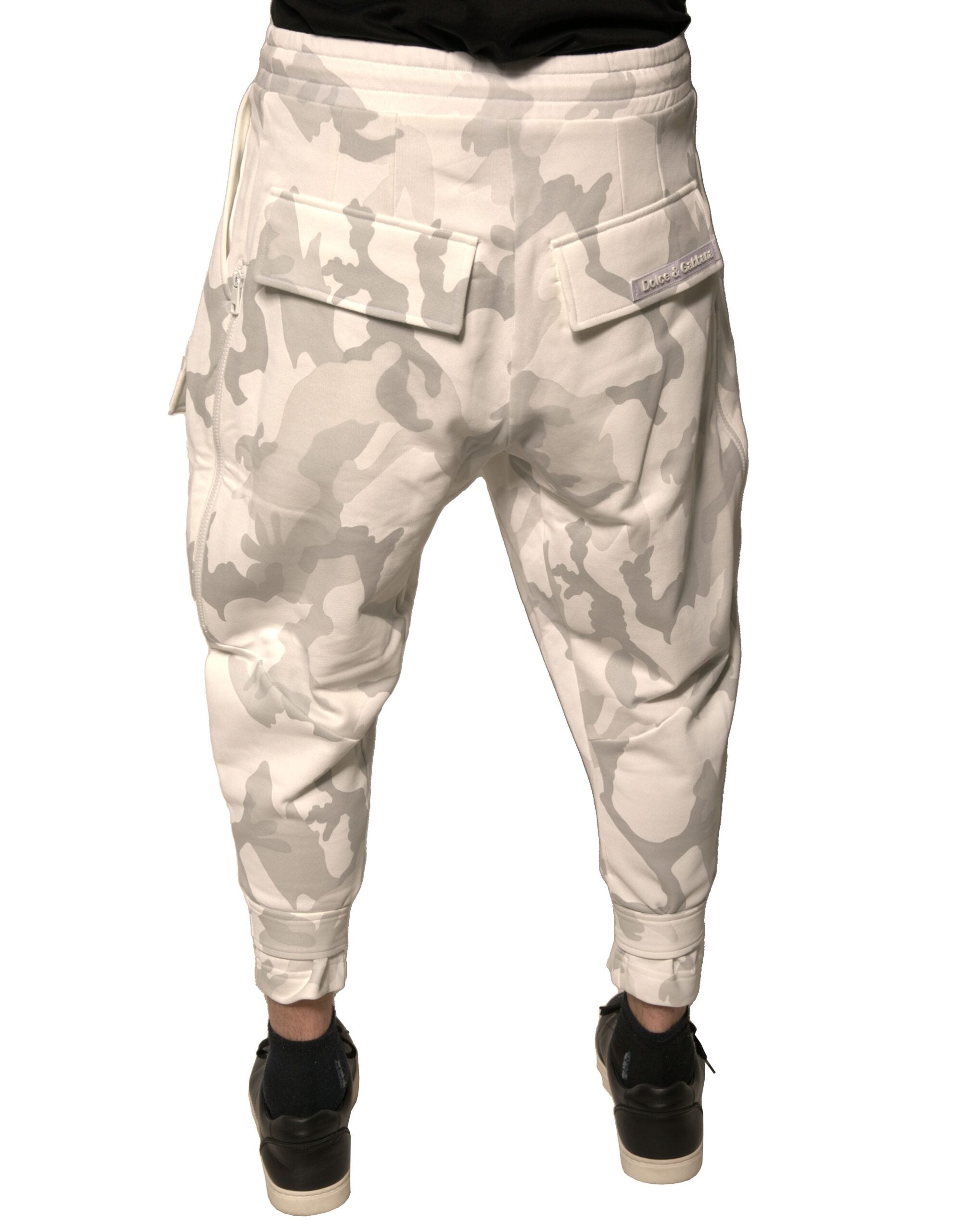 Dolce & Gabbana Weiße Camouflage Cargo-Jogger-Hose