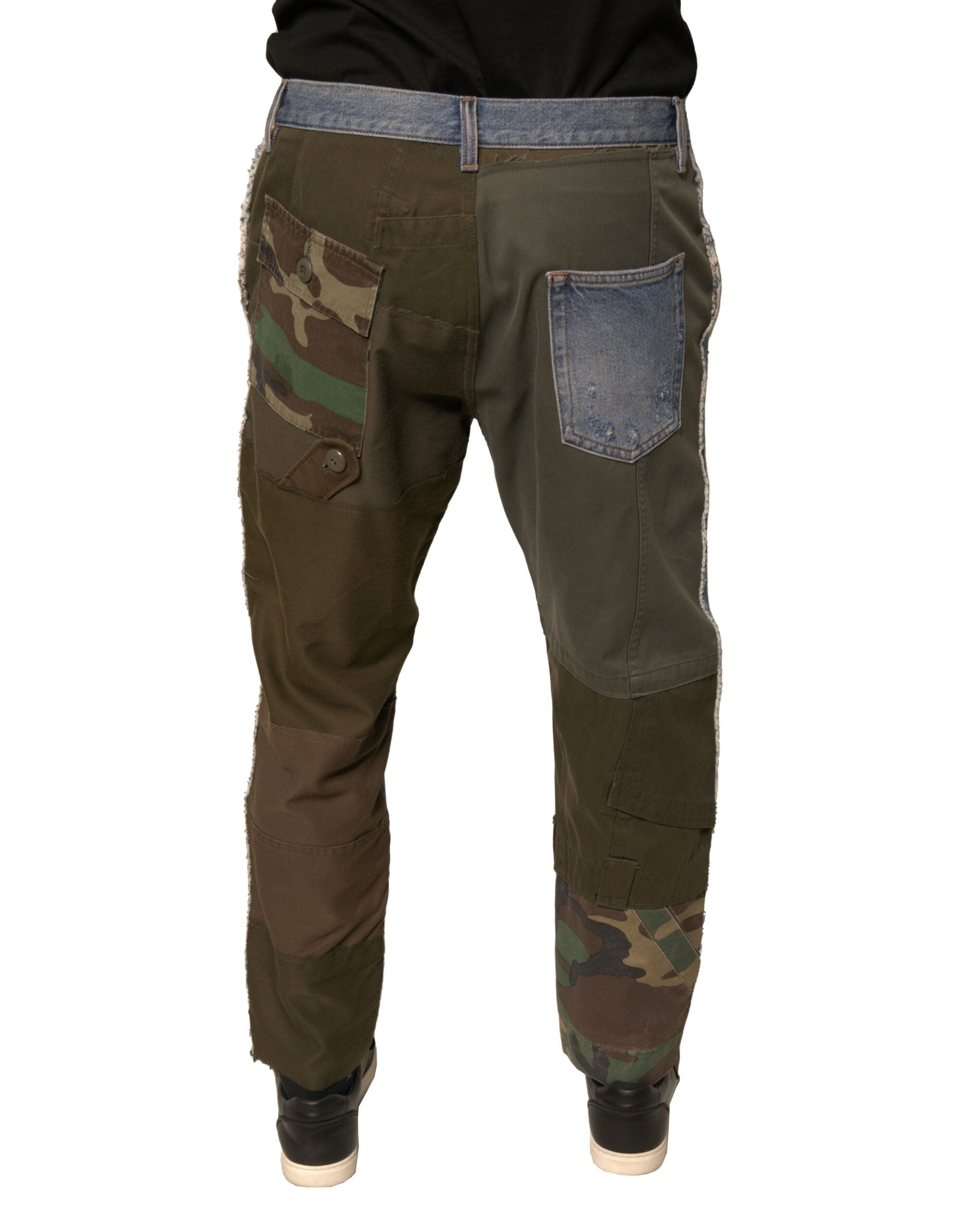 Dolce & Gabbana Blaue zerfledderte Straight Cropped Denim Jeans