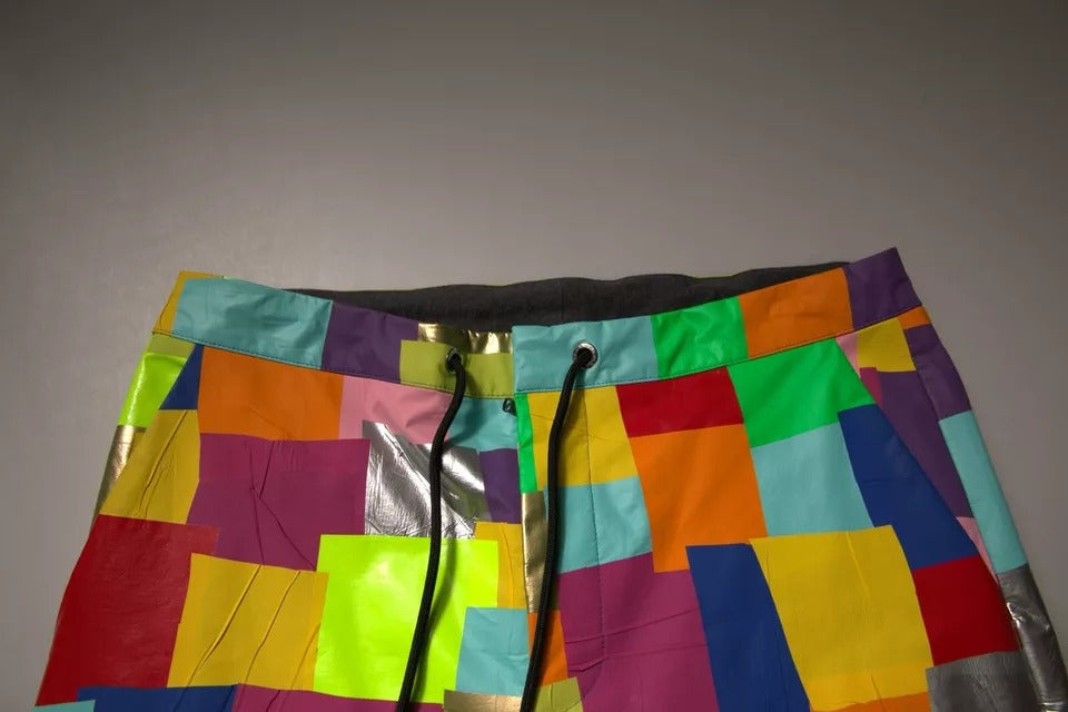 Dolce & Gabbana Multicolor Baumwoll-Patchwork Herren Cargo-Hose