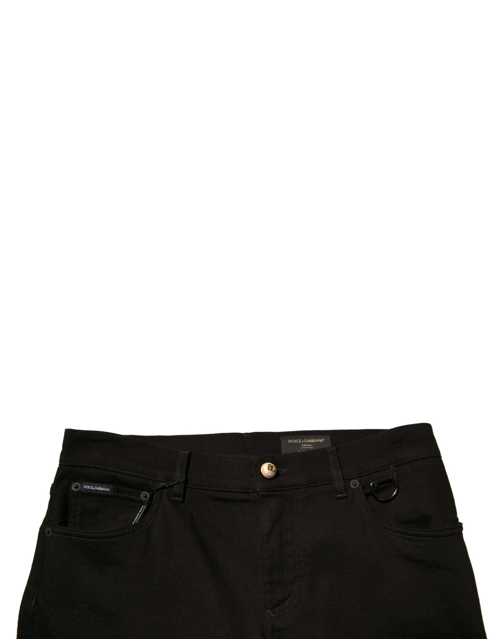 Dolce & Gabbana Schwarze Logo-Baumwoll-Stretch-Skinny-Jeans