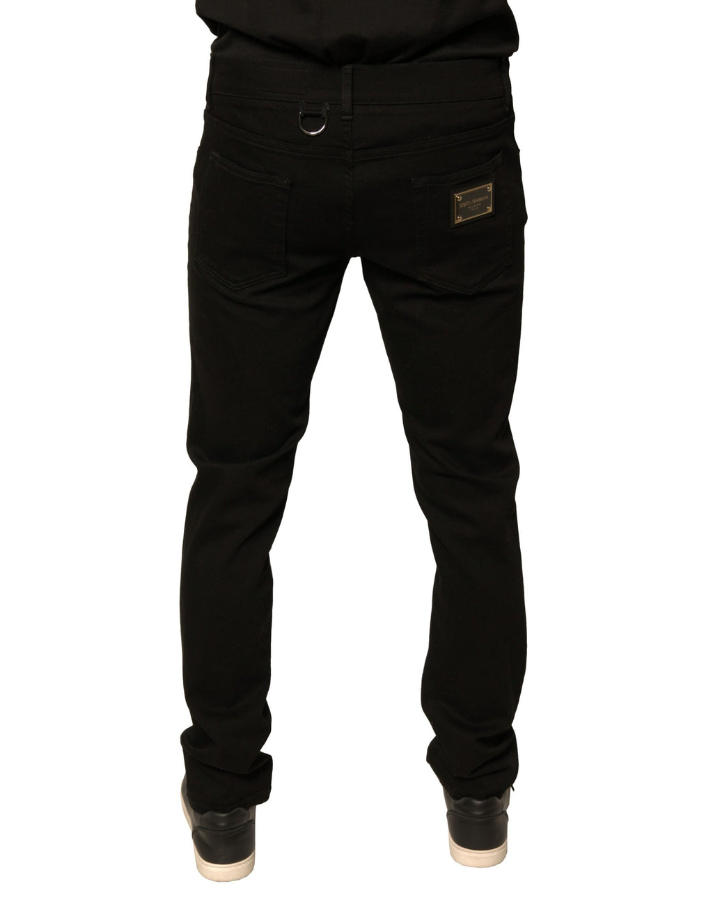 Dolce & Gabbana Schwarze Logo-Baumwoll-Stretch-Skinny-Jeans
