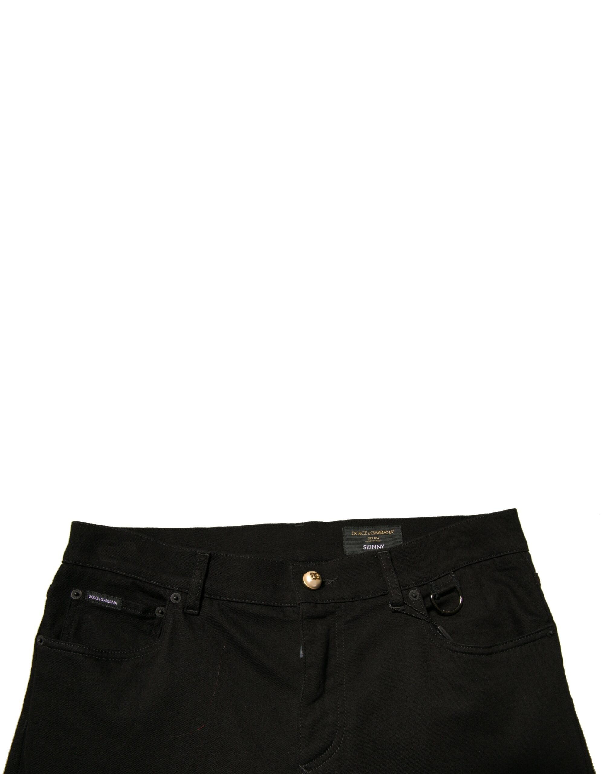 Dolce & Gabbana Schwarze Logo-Baumwoll-Stretch-Skinny-Jeans