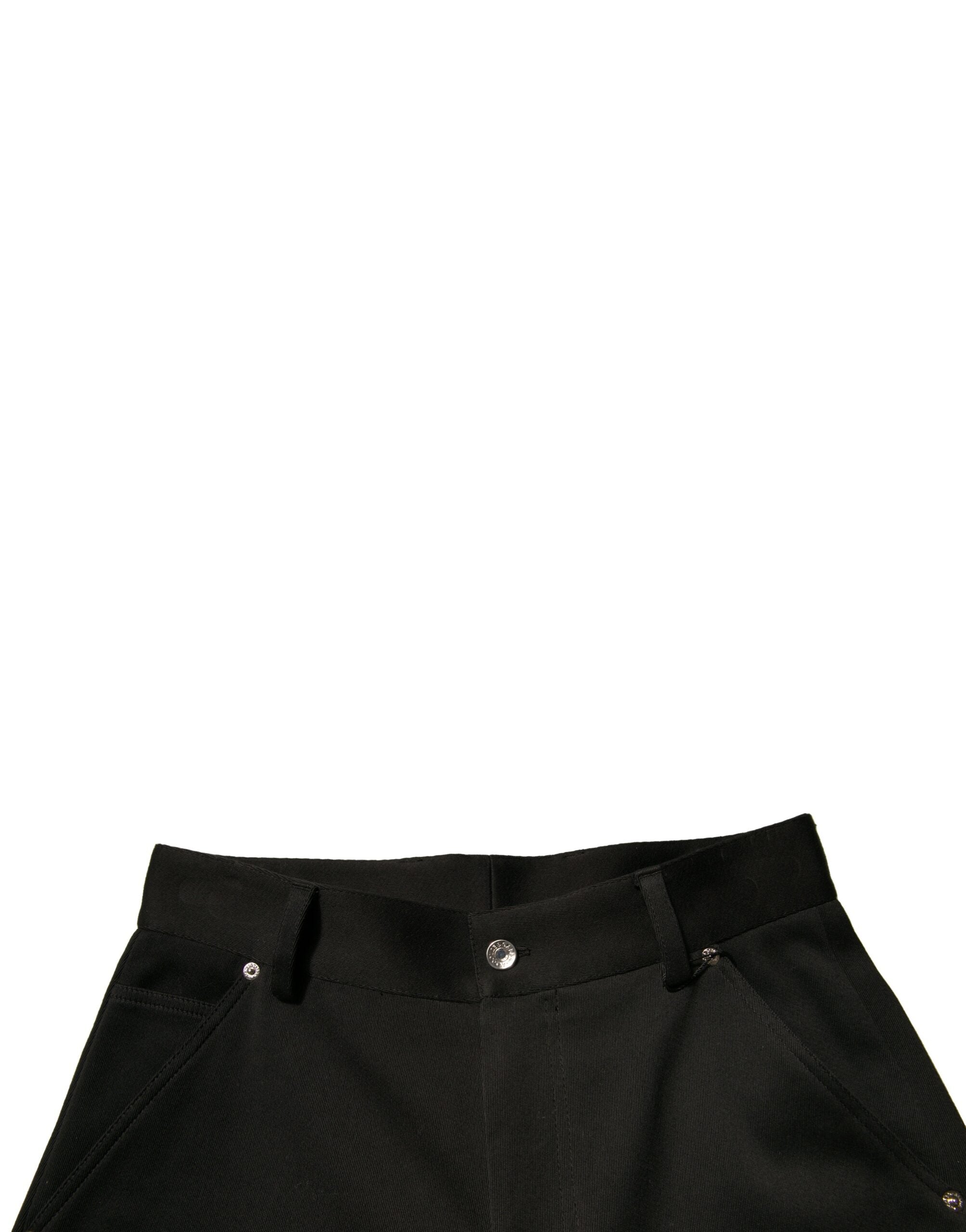 Dolce & Gabbana Schwarze Baumwoll-Cropped-Hose mit mittlerer Taille