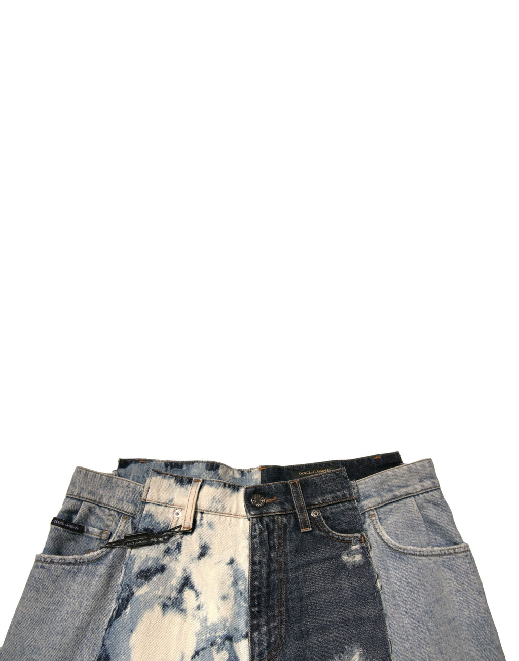 Dolce & Gabbana Multicolor Patchwork Baumwolle Gerade Männer Denim Jeans