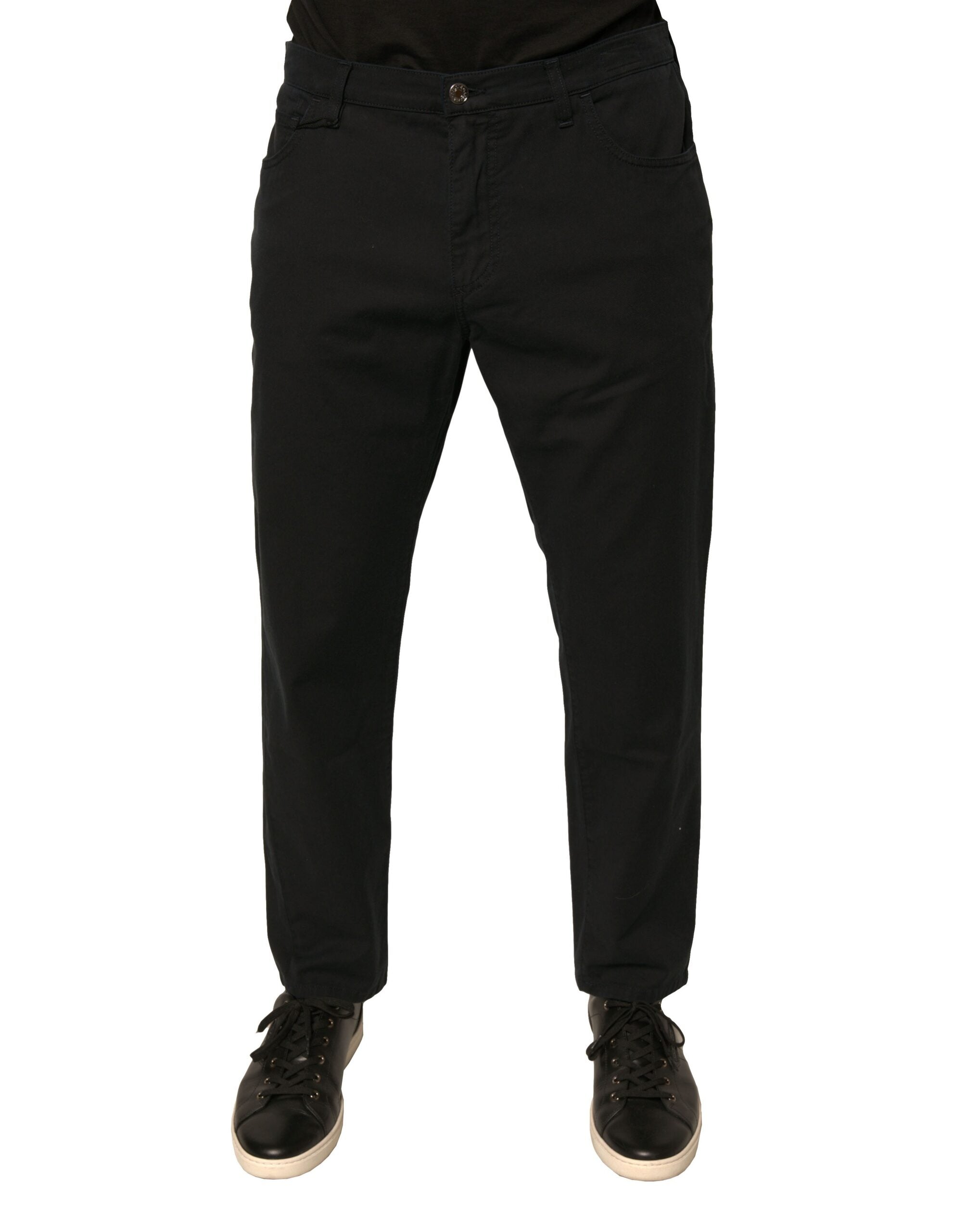 Dolce & Gabbana Schwarze Logo-Baumwoll-Stretch-Skinny-Jeans