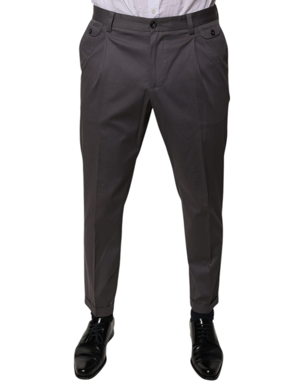 Dolce & Gabbana Dunkelgraue Mid Waist Dress Pants