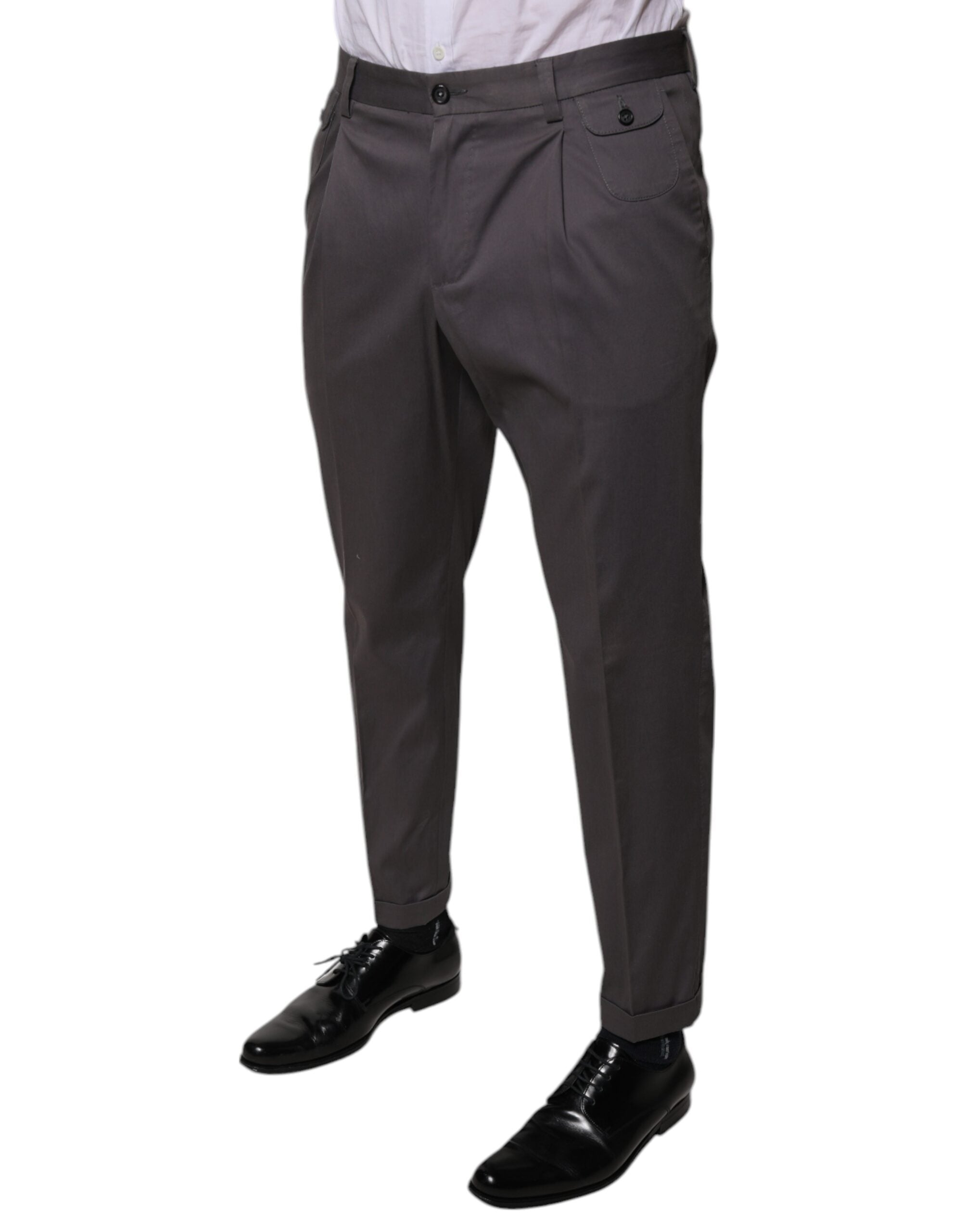 Dolce & Gabbana Dunkelgraue Mid Waist Dress Pants