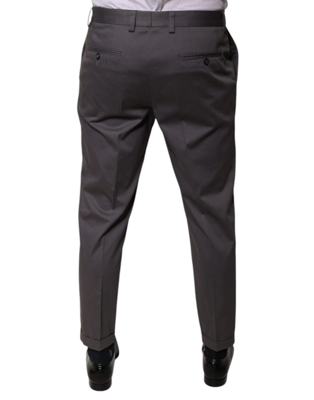 Dolce & Gabbana Dunkelgraue Mid Waist Dress Pants
